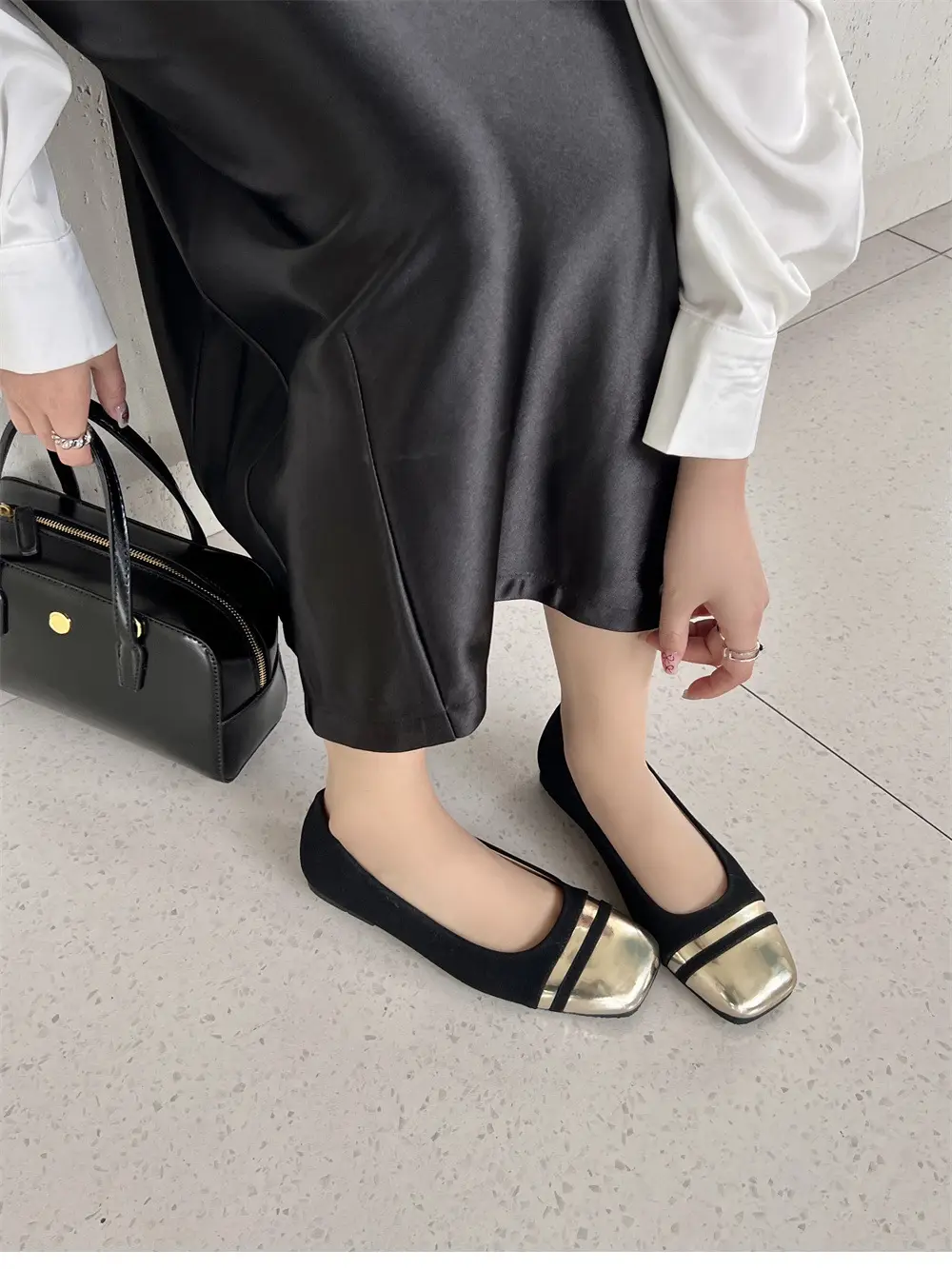 French Style Beautiful Single Shoes Chanel Style Elegant Evening Shoes with Skirt Soft Bottom Shallow Mouth Flat Gentle Style Mary Jane Shoes — feature 13