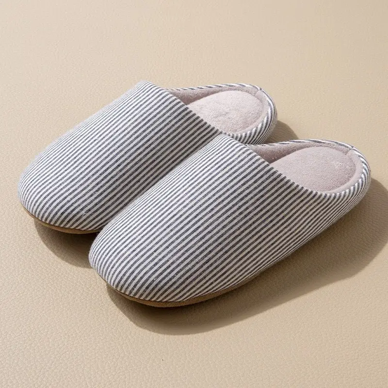 Japanese-Style Home Indoor Men's and Women's Silent Cloth-Soled Slippers Spring & Fall Wooden Floor Household Soft-Soled Large Size Non-Slip Cotton Slippers