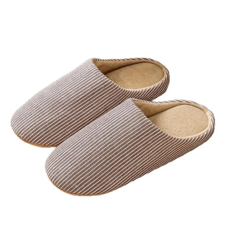 Japanese-Style Home Indoor Men's and Women's Silent Cloth-Soled Slippers Spring & Fall Wooden Floor Household Soft-Soled Large Size Non-Slip Cotton Slippers