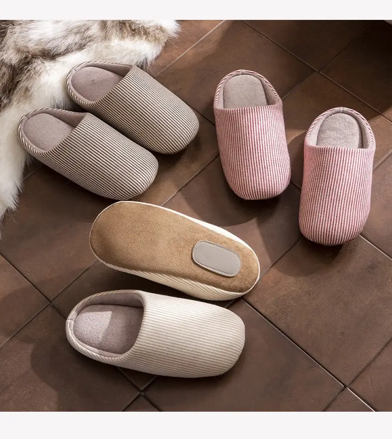 Japanese-Style Home Indoor Men's and Women's Silent Cloth-Soled Slippers Spring & Fall Wooden Floor Household Soft-Soled Large Size Non-Slip Cotton Slippers — feature 11