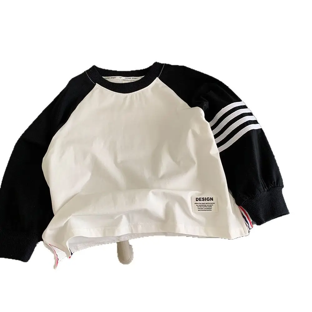 Boys Long Sleeve T-Shirt White Black Spring Autumn 2025 - Image 6