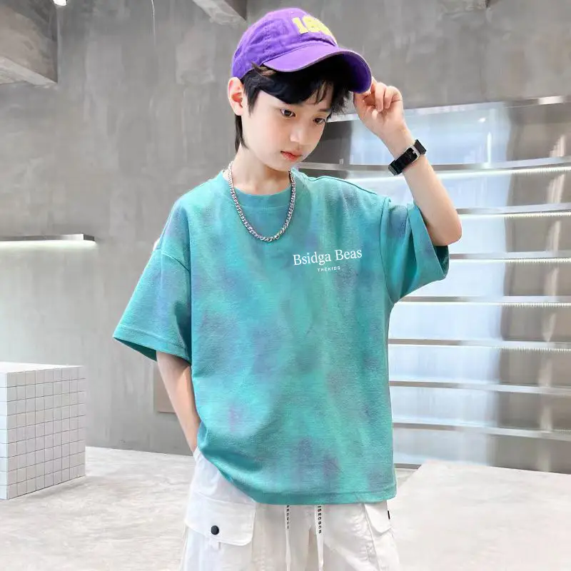 Cotton Tie-Dye Boys T-Shirt Summer Wear - Image 3