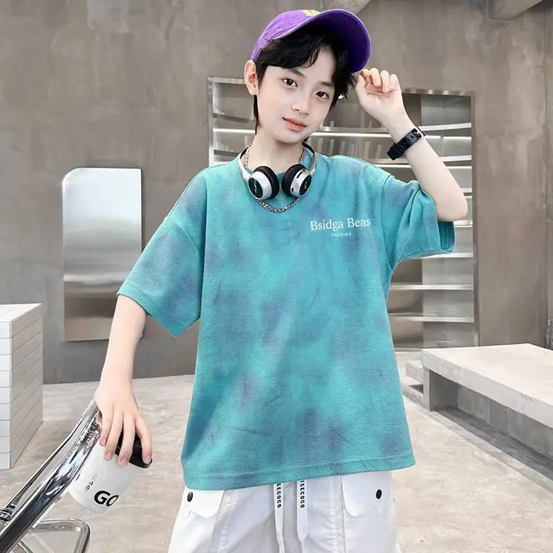 Cotton Tie-Dye Boys T-Shirt Summer Wear - Image 5