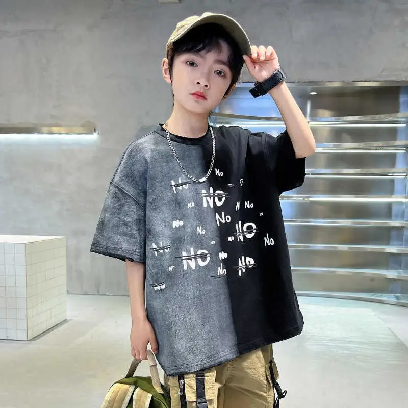 Cotton Printed T-Shirt for Boys Grey Summer Wear