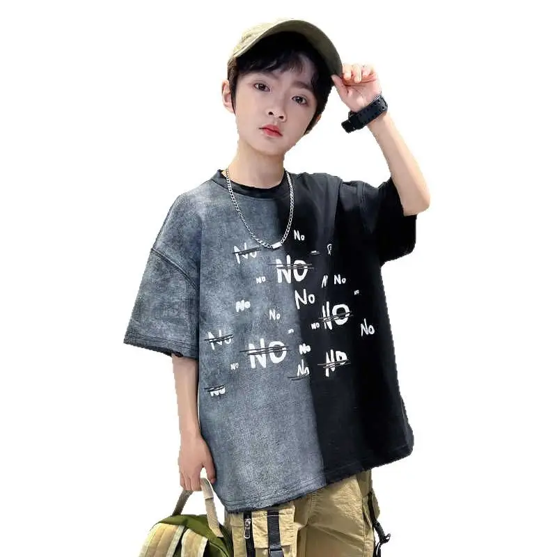 Cotton Printed T-Shirt for Boys Grey Summer Wear