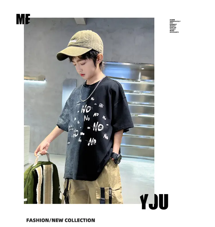 Cotton Printed T-Shirt for Boys Grey Summer Wear — feature 10