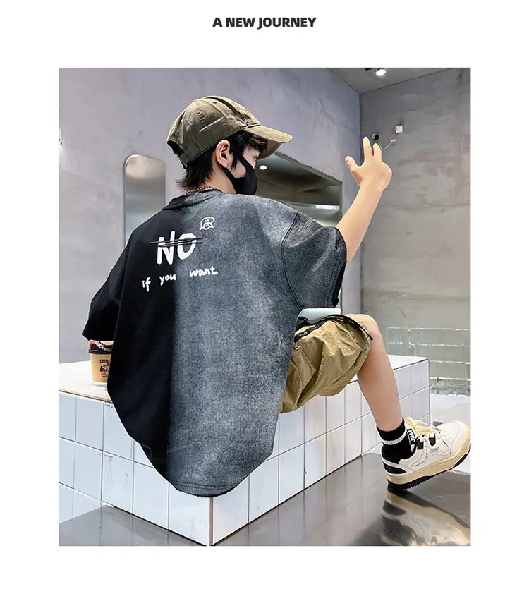 Cotton Printed T-Shirt for Boys Grey Summer Wear — feature 12