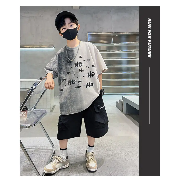 Cotton Printed T-Shirt for Boys Grey Summer Wear — feature 17