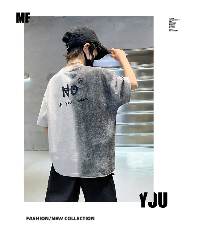 Cotton Printed T-Shirt for Boys Grey Summer Wear — feature 18