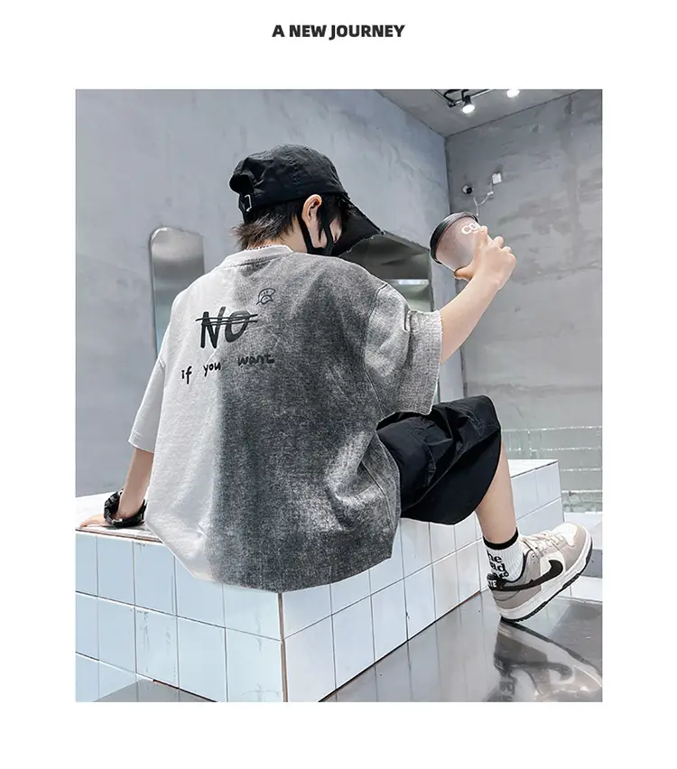 Cotton Printed T-Shirt for Boys Grey Summer Wear — feature 19