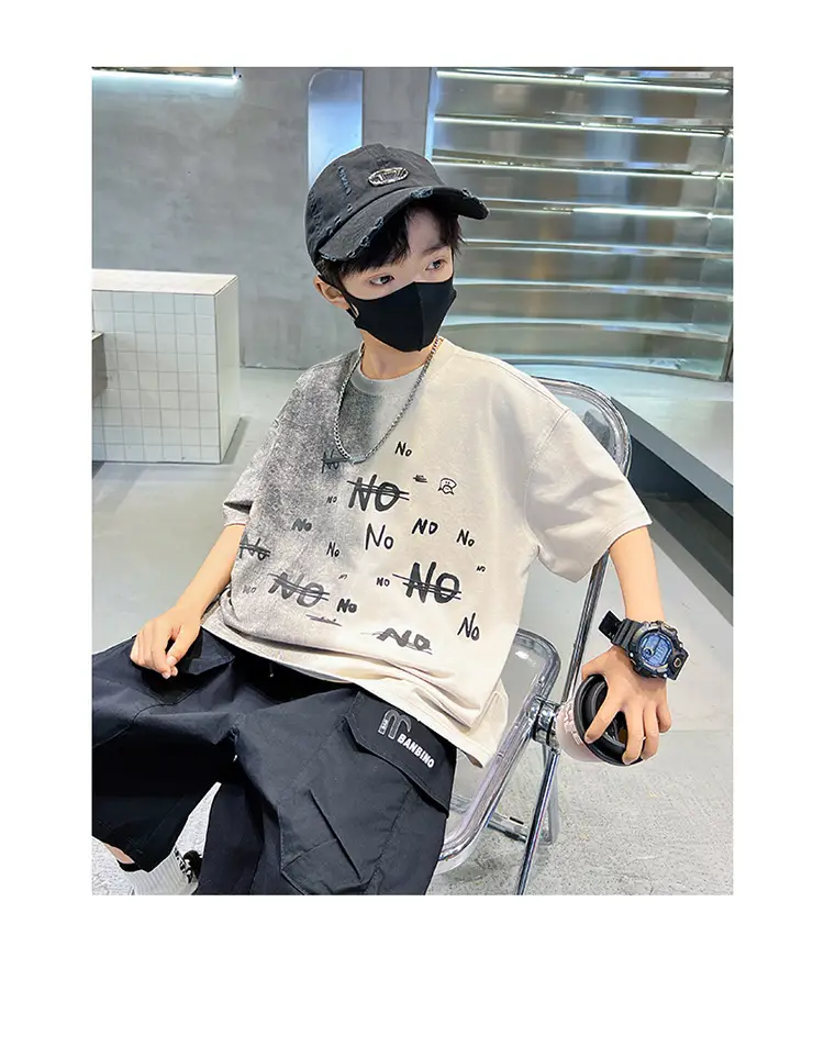 Cotton Printed T-Shirt for Boys Grey Summer Wear — feature 20