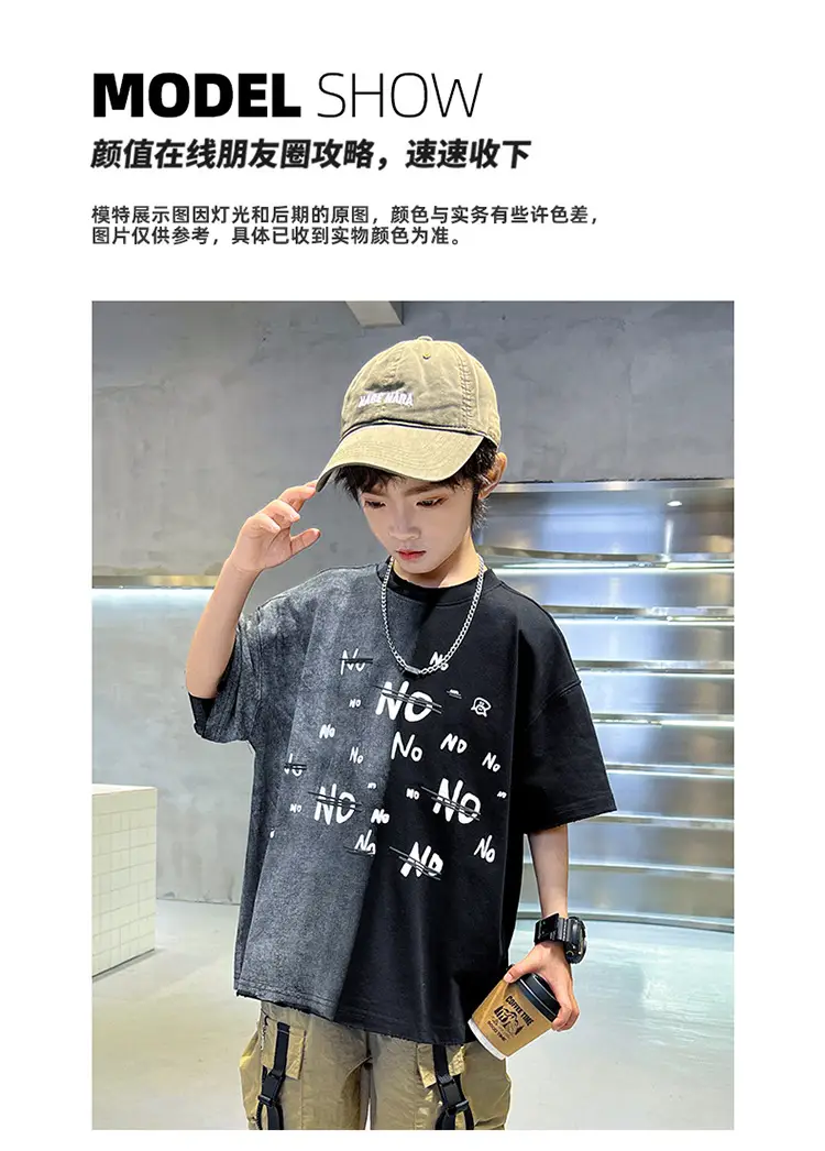 Cotton Printed T-Shirt for Boys Grey Summer Wear — feature 7