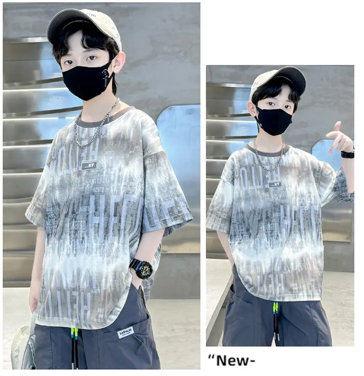 Cotton Tie-Dye Kids T-Shirt Short Sleeve Summer Wear — feature 10