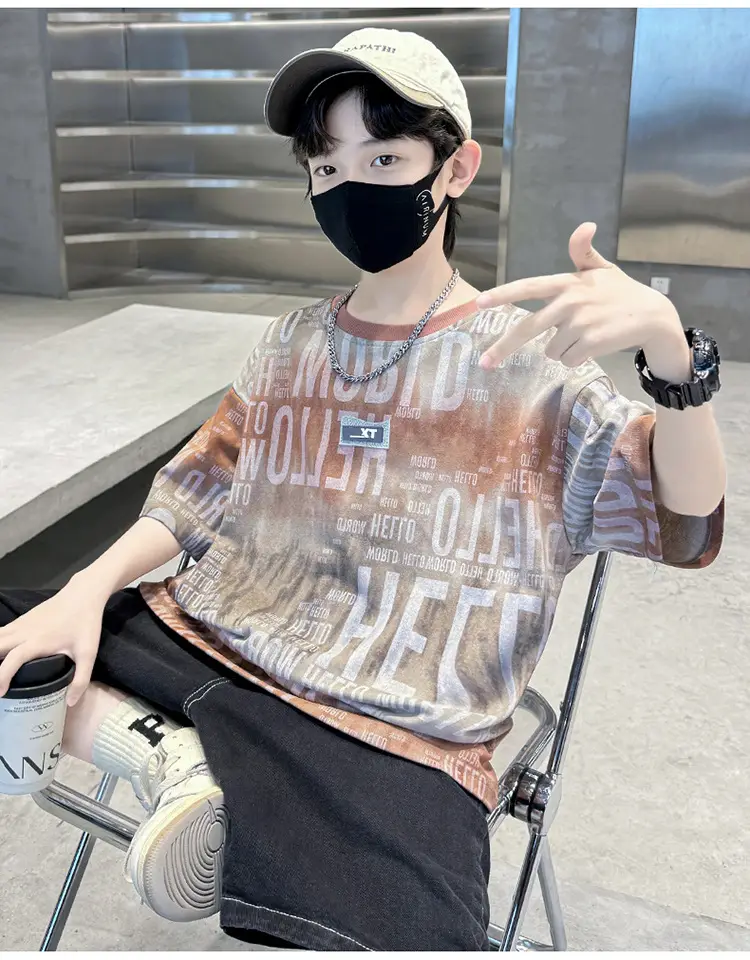 Cotton Tie-Dye Kids T-Shirt Short Sleeve Summer Wear — feature 11