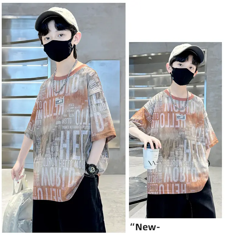 Cotton Tie-Dye Kids T-Shirt Short Sleeve Summer Wear — feature 15