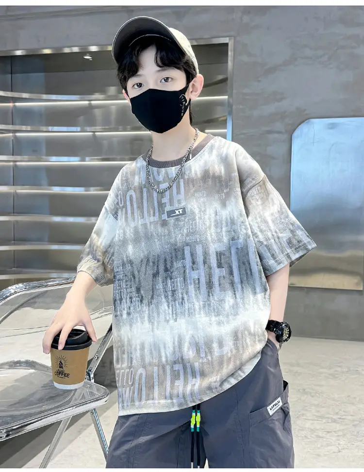 Cotton Tie-Dye Kids T-Shirt Short Sleeve Summer Wear — feature 8