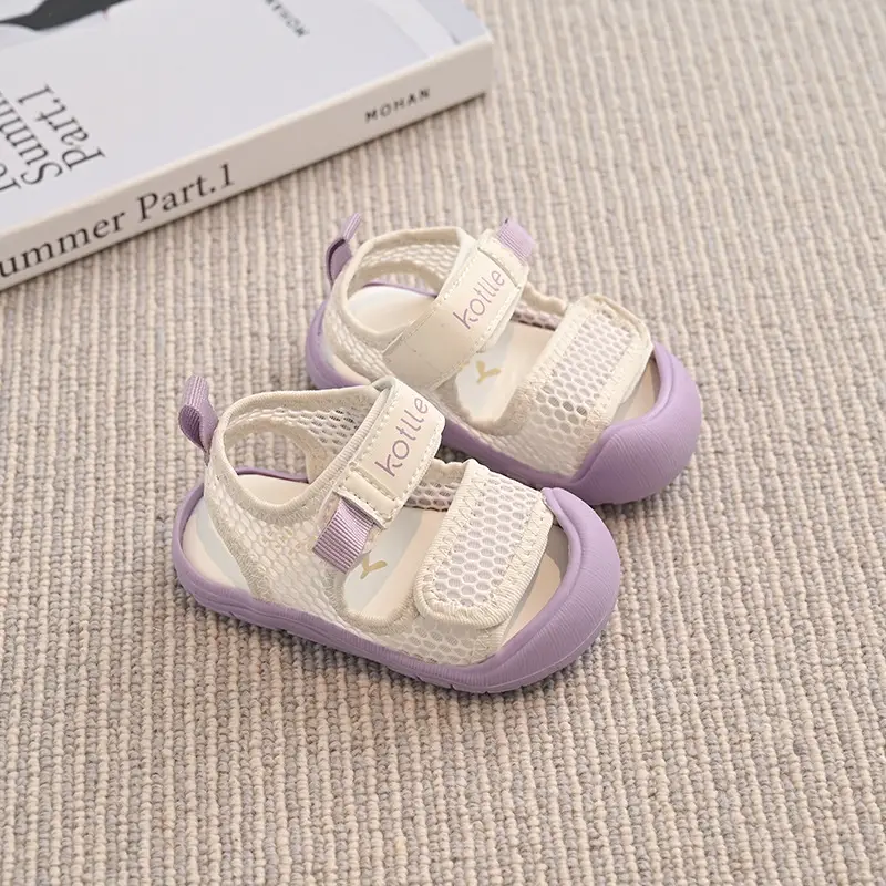 Baby Sandals Purple Beige Toddler Shoes