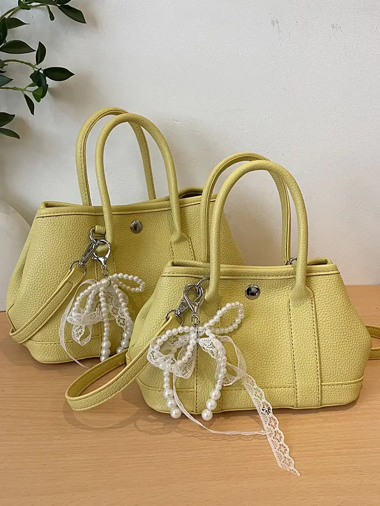 Women's Yellow Pearl Bow Shoulder Bag Set - Image 9