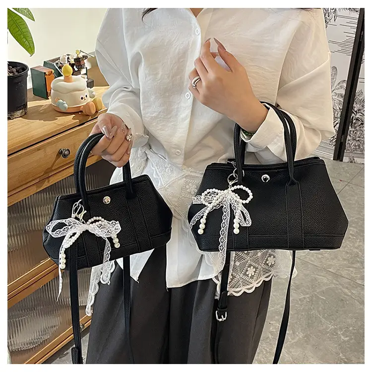 Women's Yellow Pearl Bow Shoulder Bag Set — feature 10
