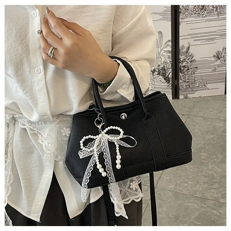 Women's Yellow Pearl Bow Shoulder Bag Set — feature 14