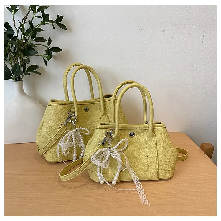 Women's Yellow Pearl Bow Shoulder Bag Set — feature 28