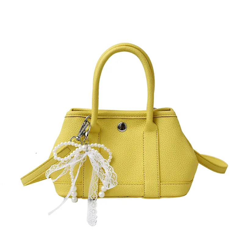 Women's Yellow Pearl Bow Shoulder Bag Set - Image 3