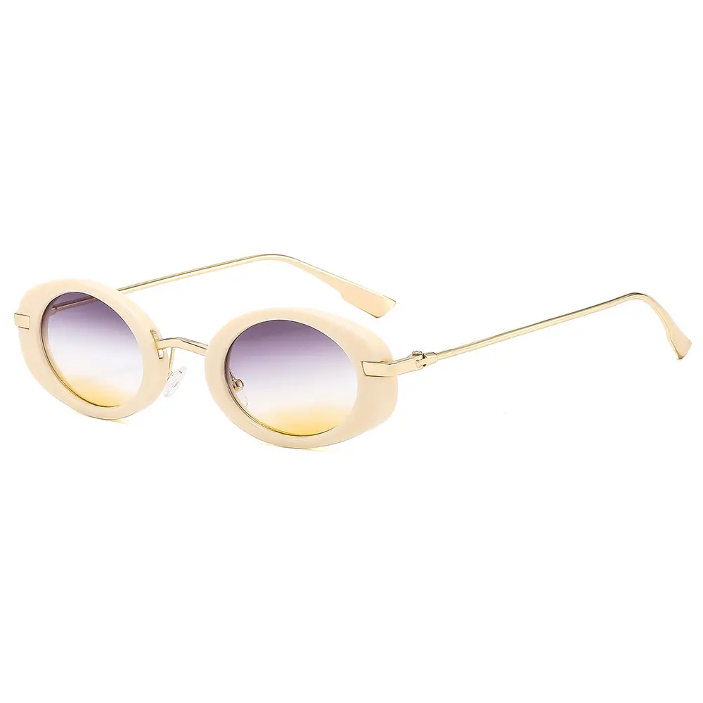 New Retro Oval Yellow Sunglasses for Women