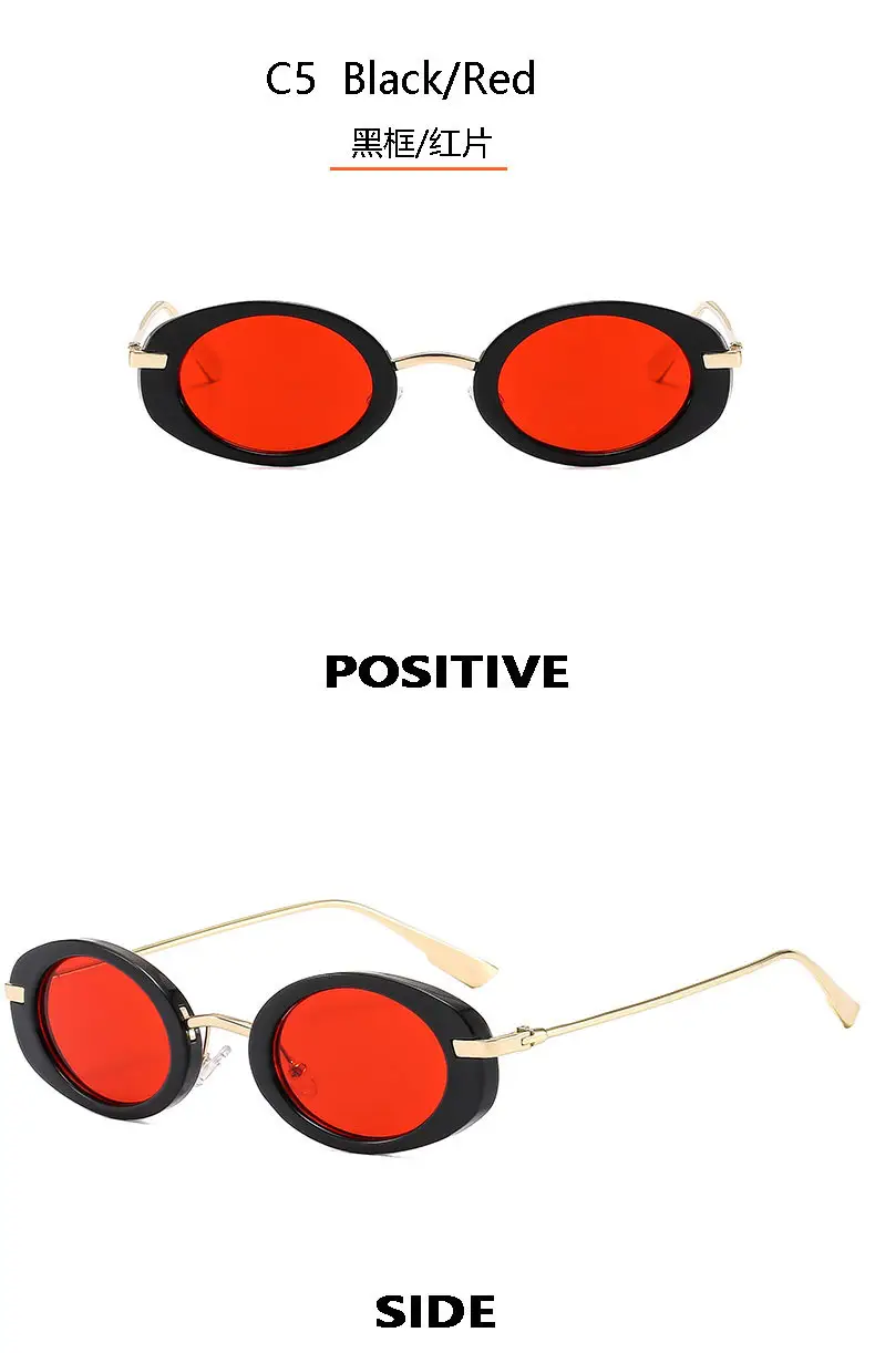 New Retro Oval Yellow Sunglasses for Women — feature 12