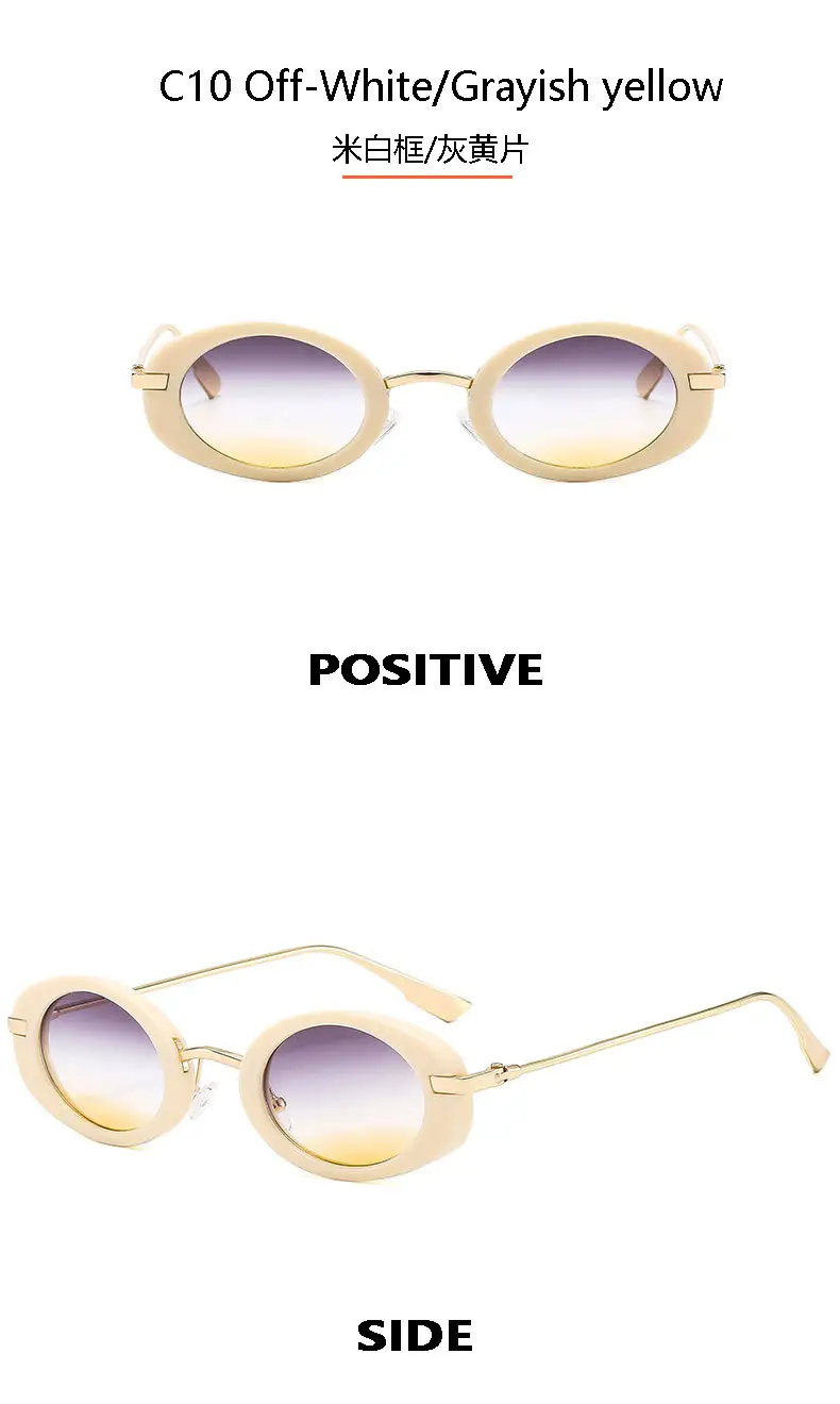 New Retro Oval Yellow Sunglasses for Women — feature 17