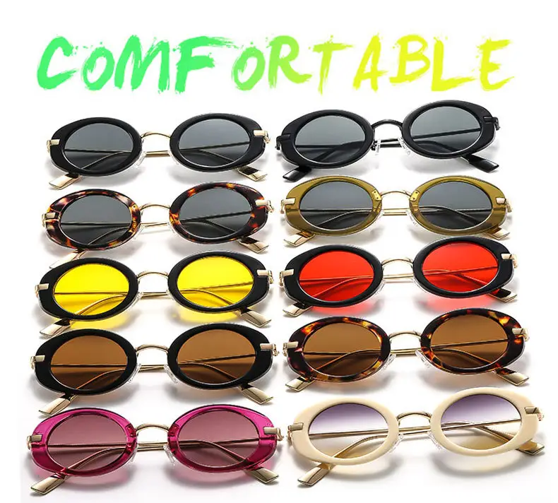 New Retro Oval Yellow Sunglasses for Women — feature 3