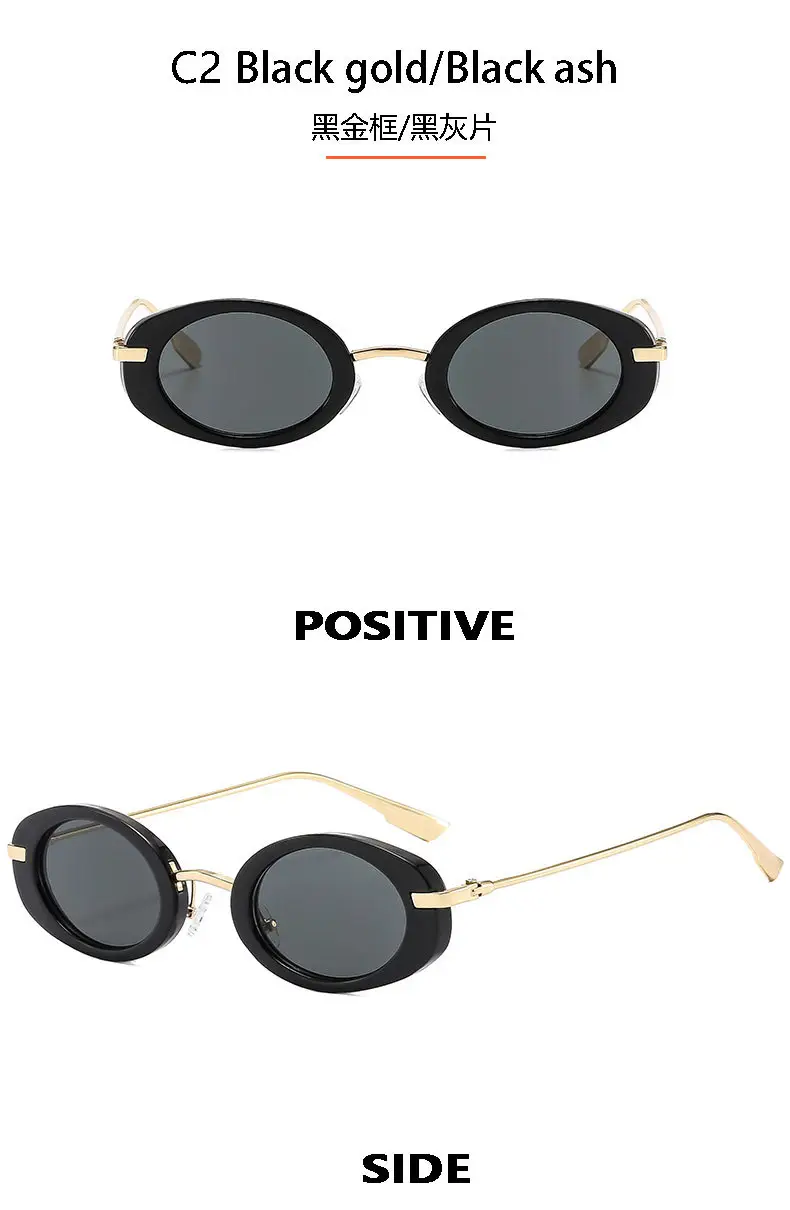 New Retro Oval Yellow Sunglasses for Women — feature 9