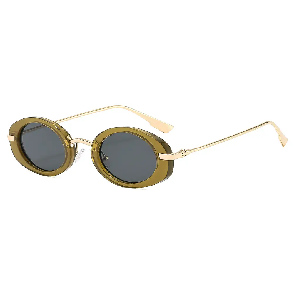 New Retro Oval Yellow Sunglasses for Women