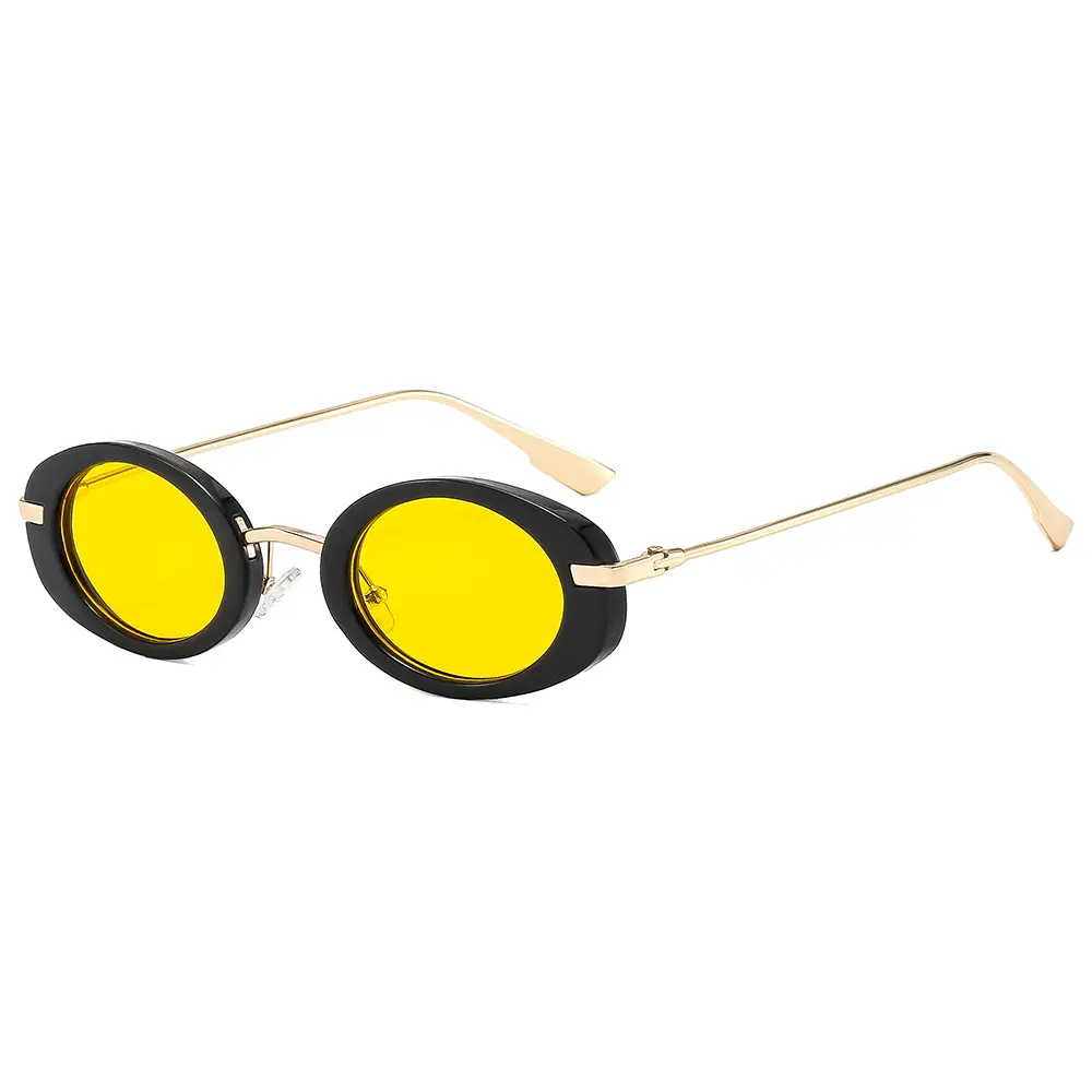 New Retro Oval Yellow Sunglasses for Women