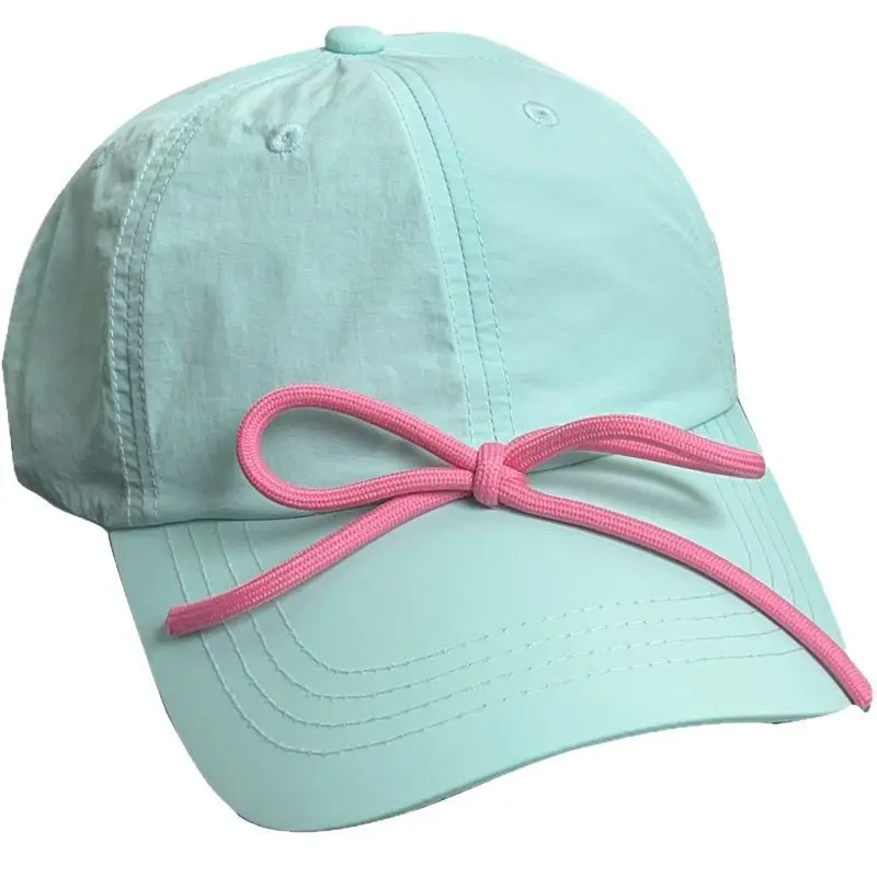 Women's Light Blue Bow Cap Summer Sunscreen Hat