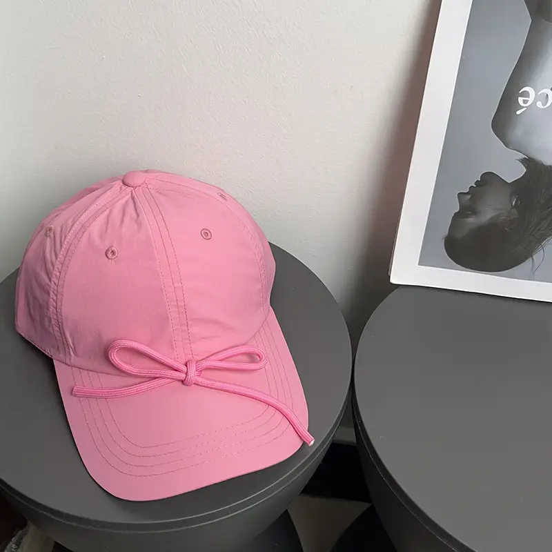 Women's Light Blue Bow Cap Summer Sunscreen Hat