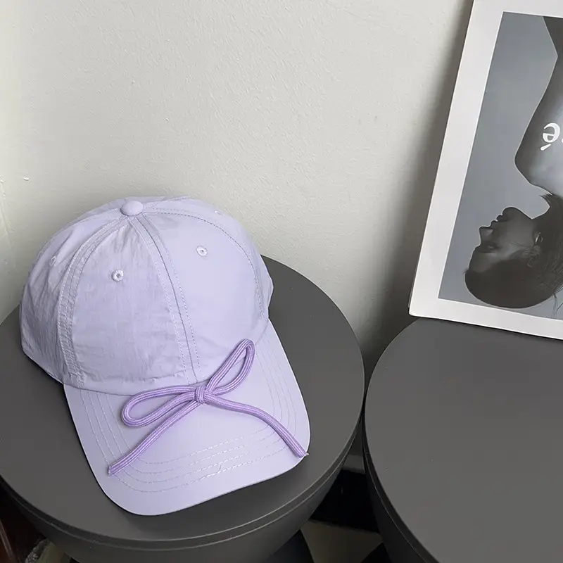 Women's Light Blue Bow Cap Summer Sunscreen Hat