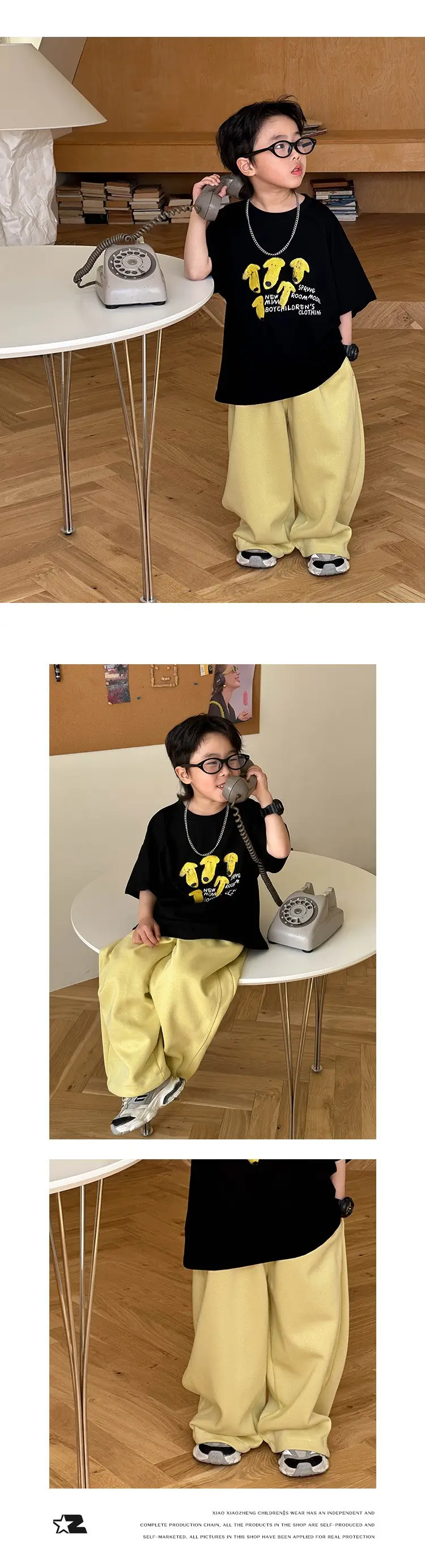 Boys T-shirt White Pink Heart Print Summer Wear — feature 15