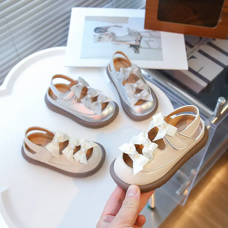 Girls' Bow Sandals Spring Summer Top Cover Semi Sandals