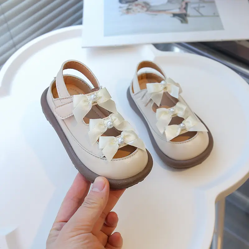 Girls' Bow Sandals Spring Summer Top Cover Semi Sandals