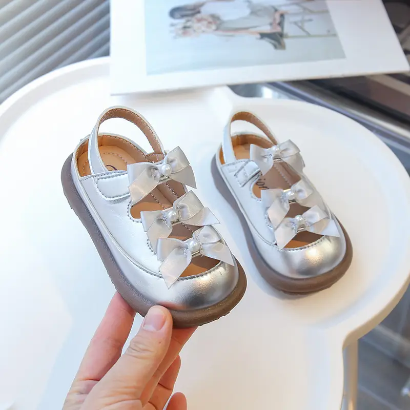 Girls' Bow Sandals Spring Summer Top Cover Semi Sandals