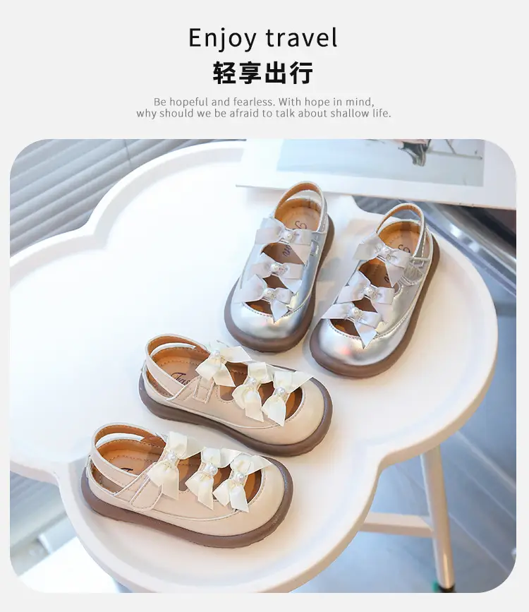 Girls' Bow Sandals Spring Summer Top Cover Semi Sandals — feature 1