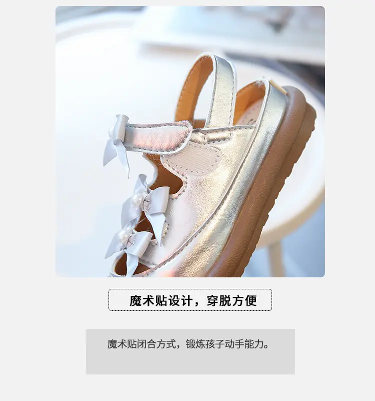 Girls' Bow Sandals Spring Summer Top Cover Semi Sandals — feature 4