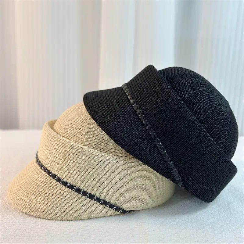 Women's Knitted Sunscreen Hat with Embroidered Band - Image 3