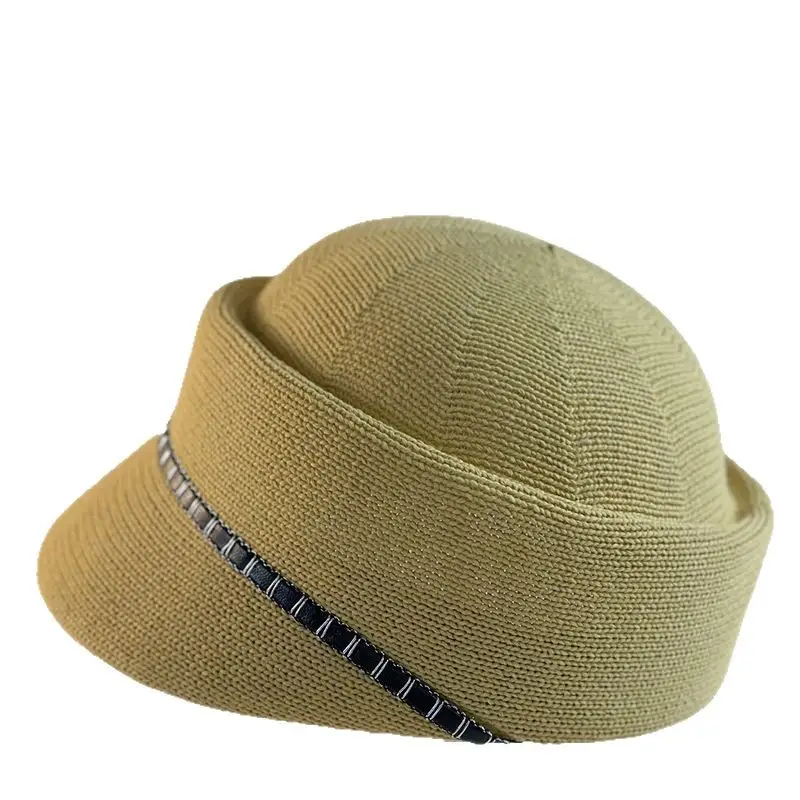 Women's Knitted Sunscreen Hat with Embroidered Band - Image 6