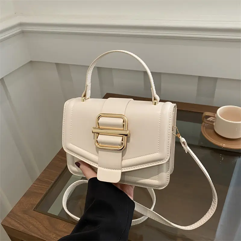 Women's Black Shoulder Crossbody Bag with Gold Buckle 2025 - Image 6