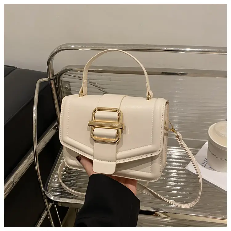 Women's Black Shoulder Crossbody Bag with Gold Buckle 2025 — feature 22