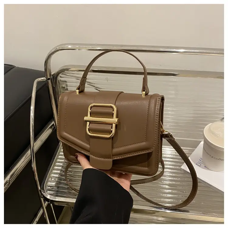 Women's Black Shoulder Crossbody Bag with Gold Buckle 2025 — feature 23