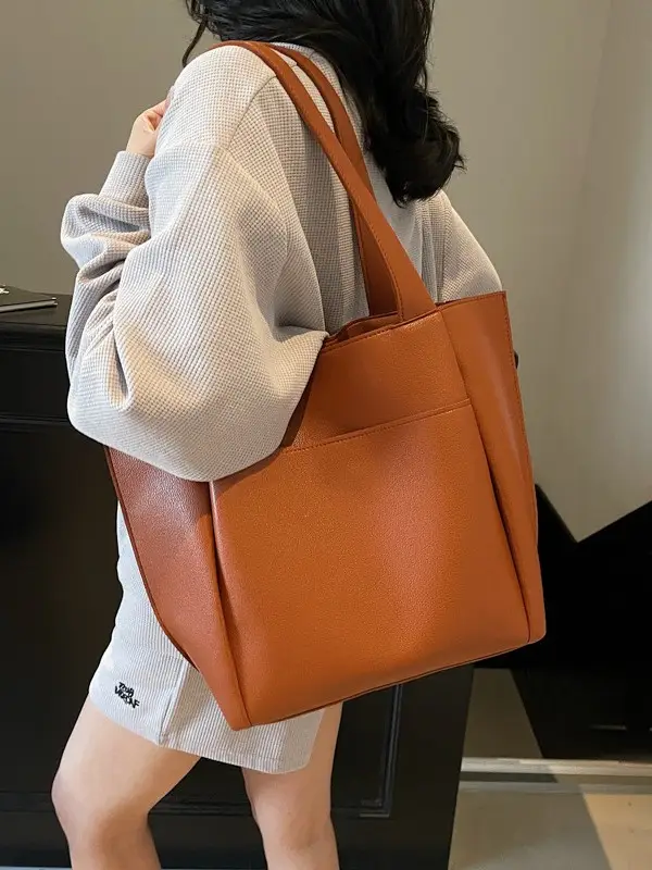 Women Cross-Border Large Capacity Tote Bag Tan 2026 - Image 9