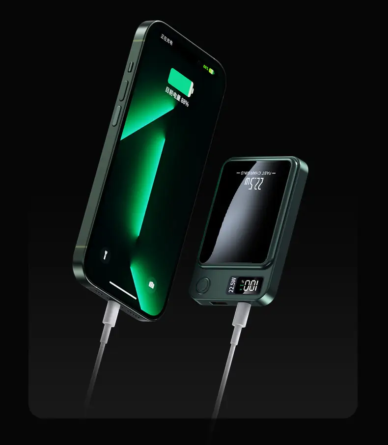 Cross-border Magsafe magnetic wireless charging treasure 10000 mA super fast charging ultra-thin mobile power logo — feature 17