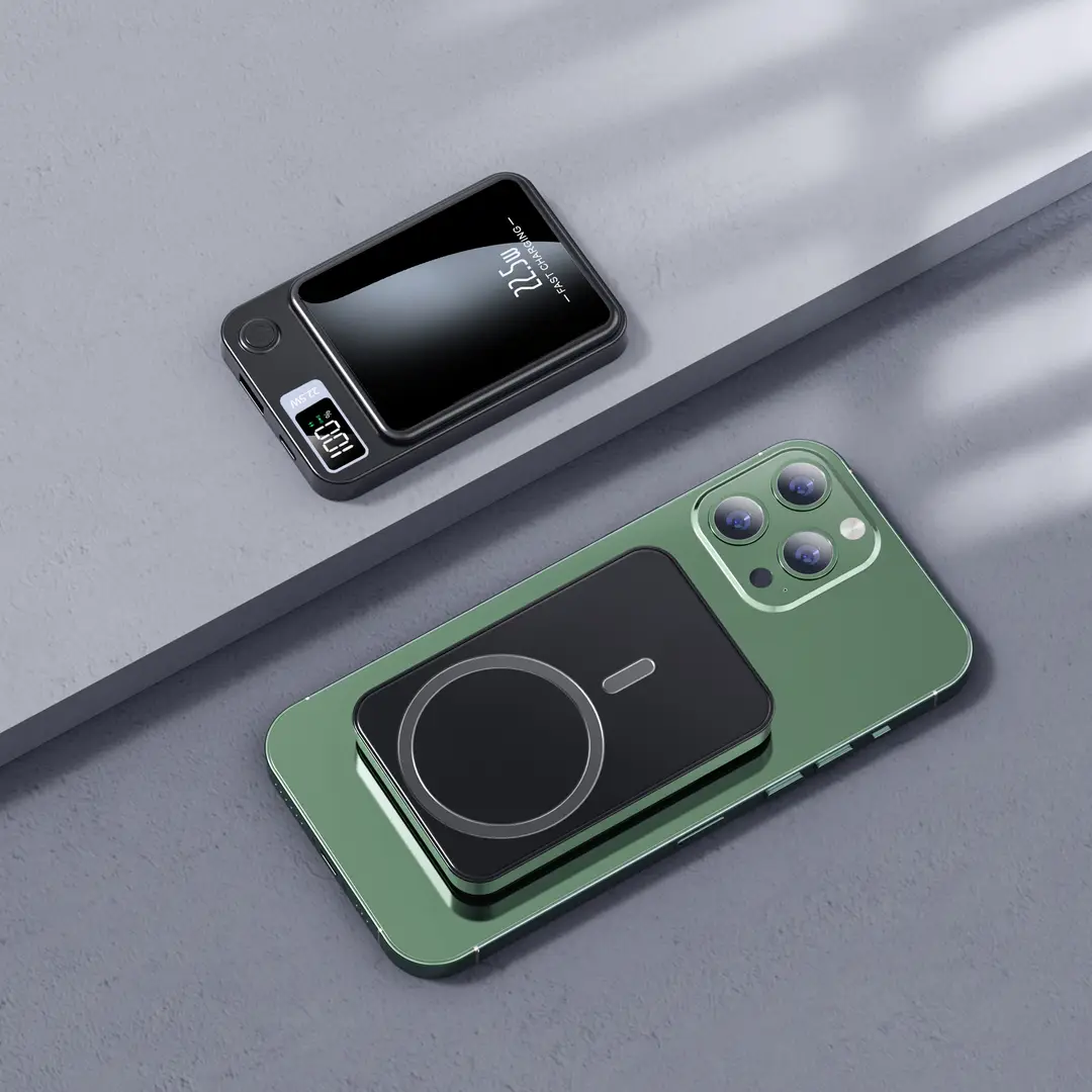 Cross-border Magsafe magnetic wireless charging treasure 10000 mA super fast charging ultra-thin mobile power logo — feature 31